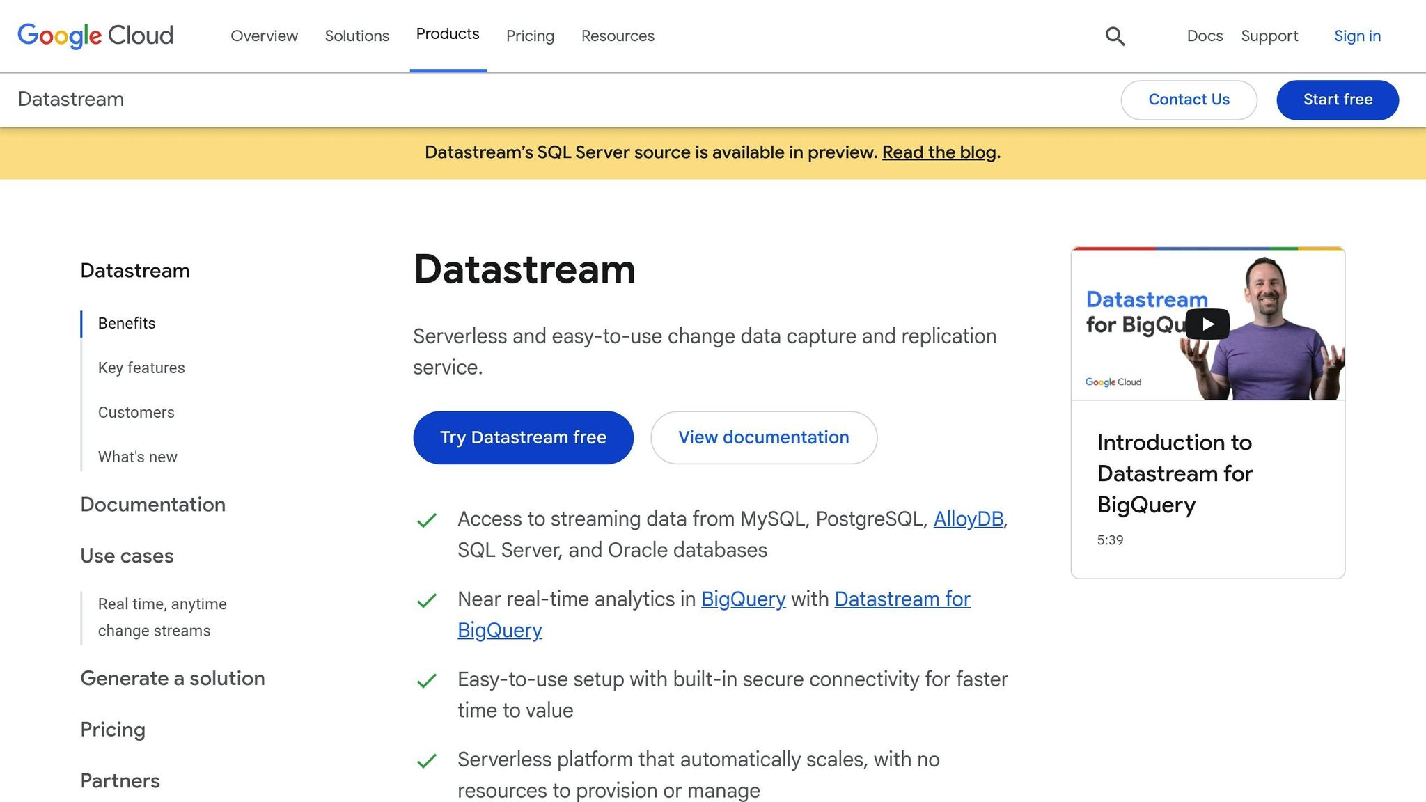 Google Datastream